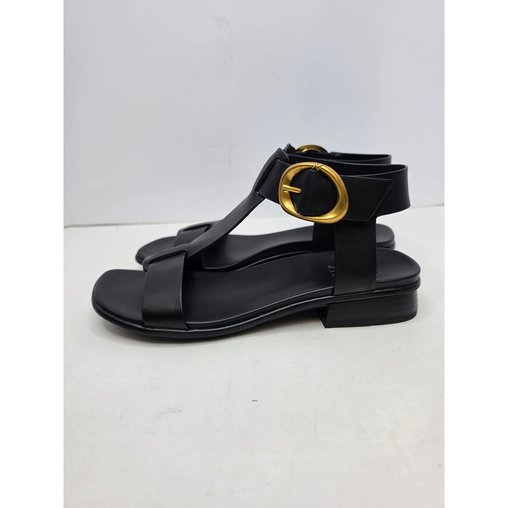 Naturalizer Brandy T Strap Sandals Size 7.5 Black walking Comfort Chic